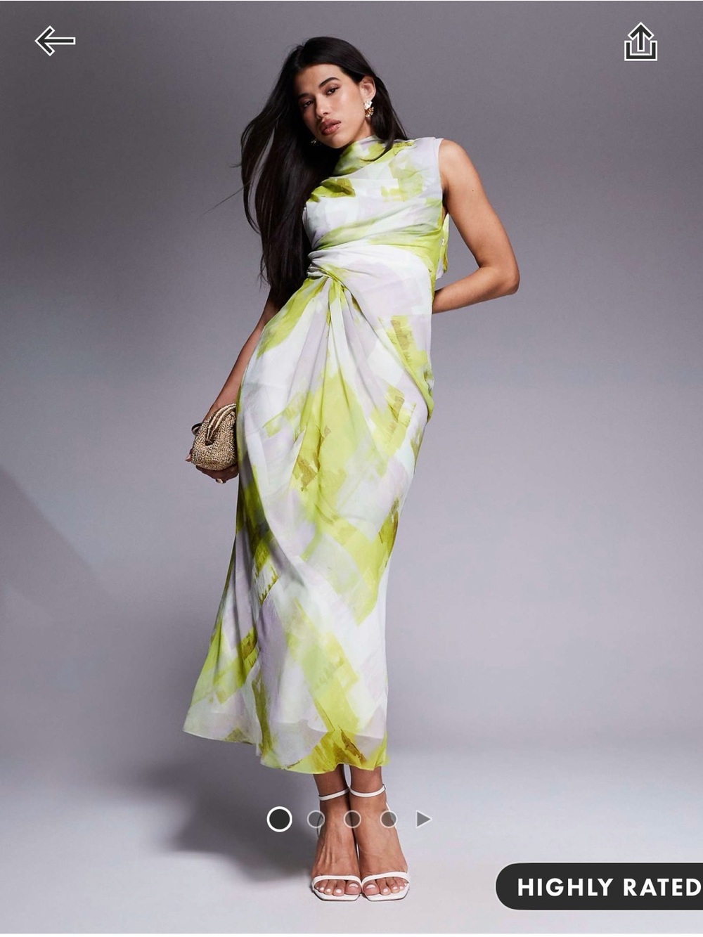 ASOS high neck drape front maxi